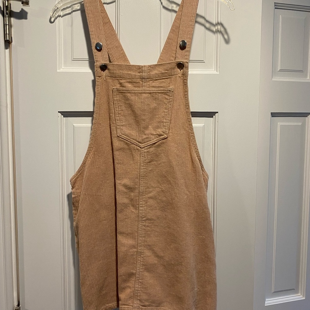 light pink corduroy overall dress - worn once
